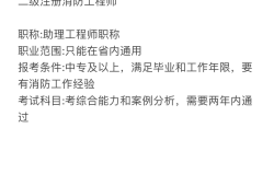 消防工程师科目介绍,消防工程师的种类和科目