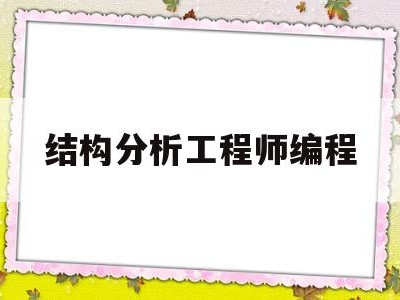 结构工程分析及实例详解,结构分析工程师编程