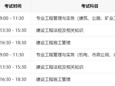 二级建造师报名时间跟考试时间是什么时候二级建造师考试时间和报名时间