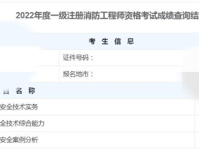 一级消防工程师成绩什么时候公布,一级消防工程师成绩