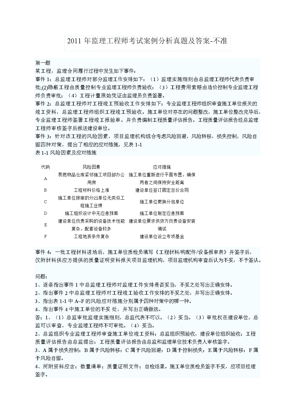 监理工程师案例都考哪些科目监理工程师案例都考哪些  第2张