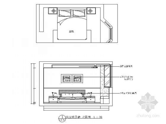卧室立面图,卧室立面图手绘图片  第1张