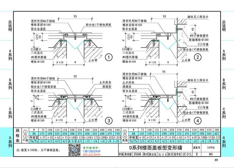 外墙变形缝做法图集 14j936AW1,外墙变形缝做法图集  第2张