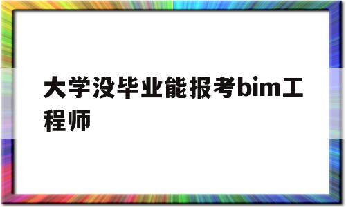 大学考bim有用吗大学没毕业能报考bim工程师  第1张